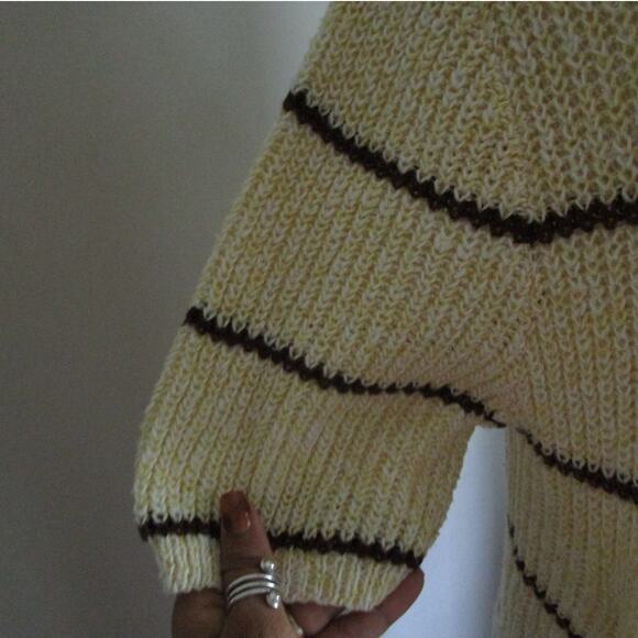 Vintage 70s 80s Fashioned by Continental Striped Knit Sweater Union Made USA L - Picture 15 of 17